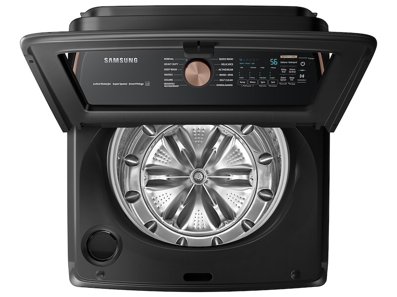 5.5 cu. ft. Extra-Large Capacity Smart Top Load Washer with Auto Dispense System in Brushed Black WA55A7700AVUS