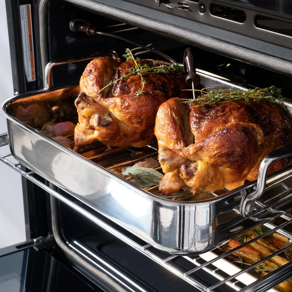 ZLINE Autograph Edition 30 in. Professional True Convection Single Wall Oven with Air Fry and Self Clean in Stainless Steel with White Matte Door and Champagne Bronze Handle (WASZ-WM-30-CB) WASZWM30CB