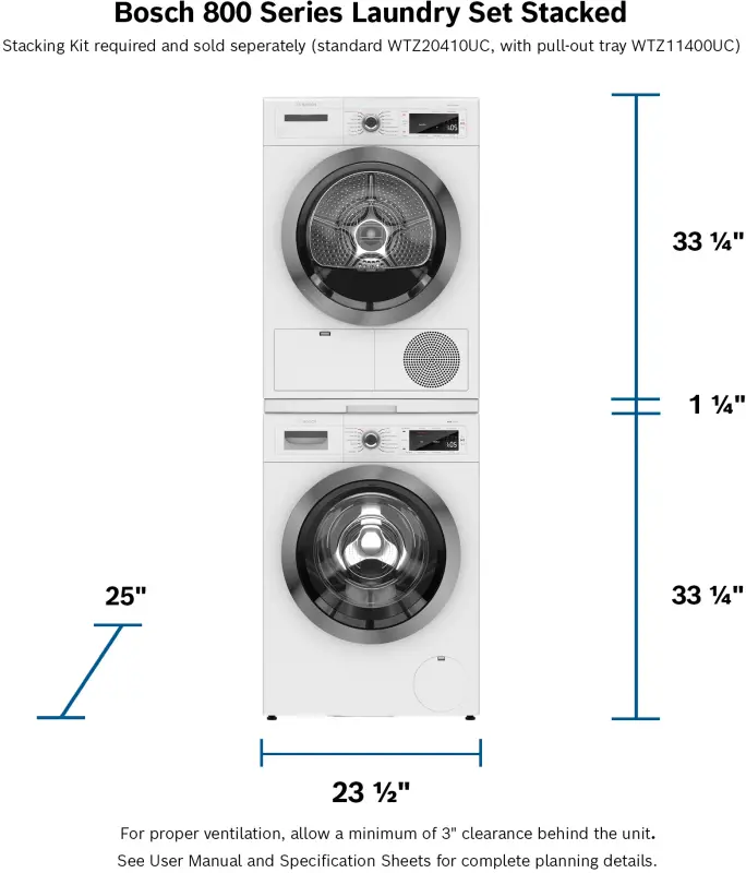 Bosch 800 Series Compact Washer 24" 1400 rpm WAW285H2UC