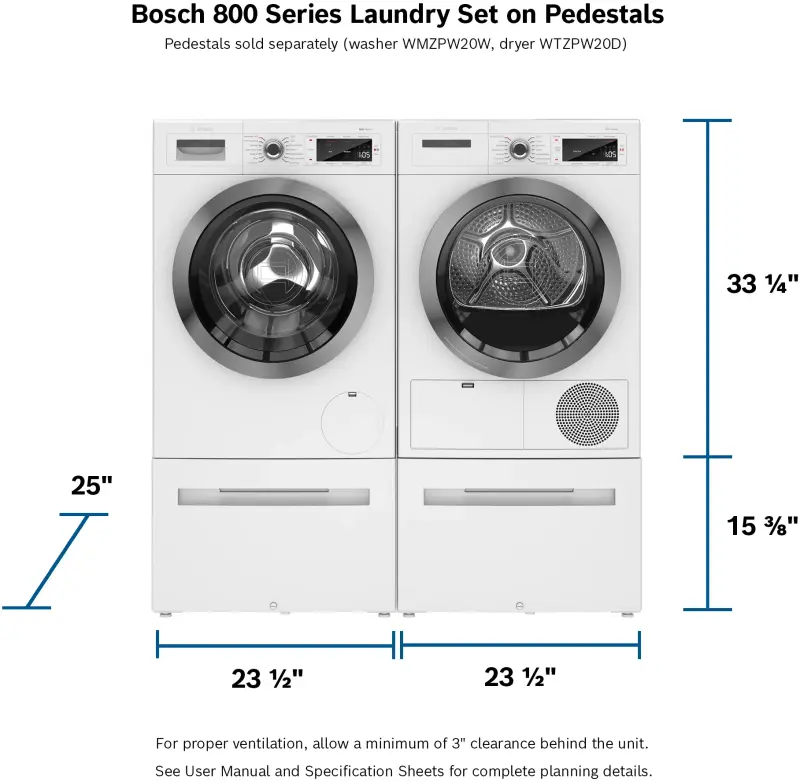 Bosch 800 Series Compact Washer 24" 1400 rpm WAW285H2UC