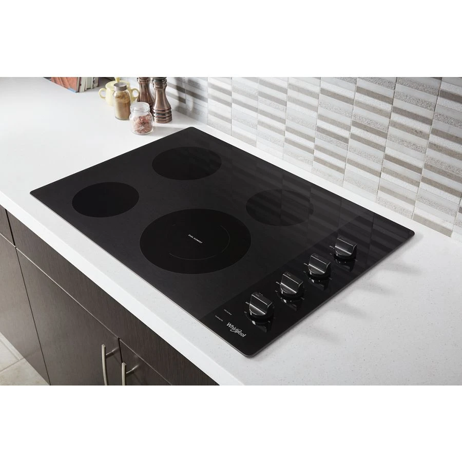 30-inch Electric Ceramic Glass Cooktop with Dual Radiant Element WCE55US0HB