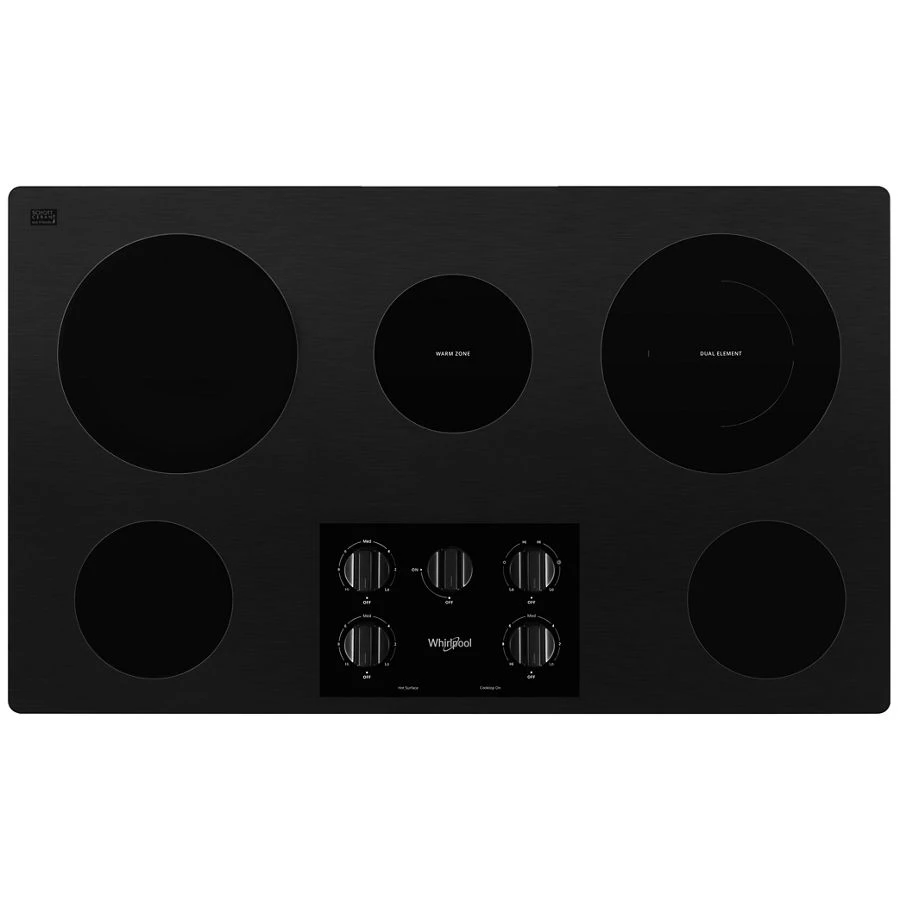 36-inch Electric Ceramic Glass Cooktop with Dual Radiant Element WCE55US6HB