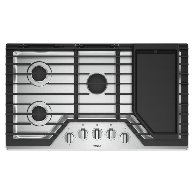 Whirlpool 36-inch Gas Cooktop with Griddle Stainless Steel WCG97US6HS Picture 1