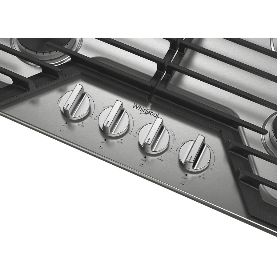30-inch Gas Cooktop with EZ-2-Lift™ Hinged Cast-Iron Grates WCGK5030PS