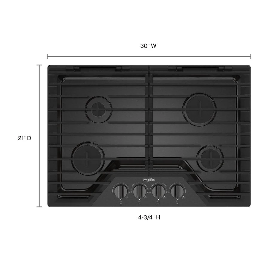 30-inch Gas Cooktop with EZ-2-Lift™ Hinged Cast-Iron Grates WCGK5030PV