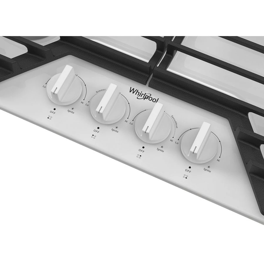 30-inch Gas Cooktop with EZ-2-Lift™ Hinged Cast-Iron Grates WCGK5030PW