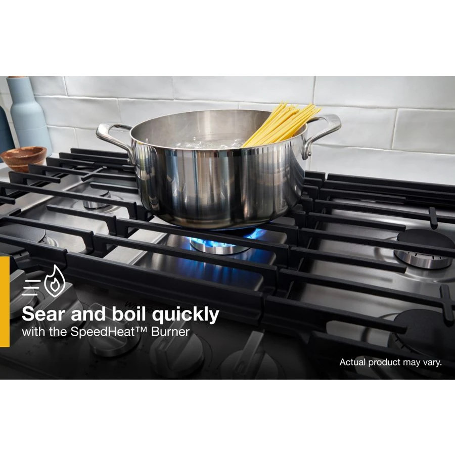 30-inch Gas Cooktop with EZ-2-Lift™ Hinged Cast-Iron Grates WCGK5030PW