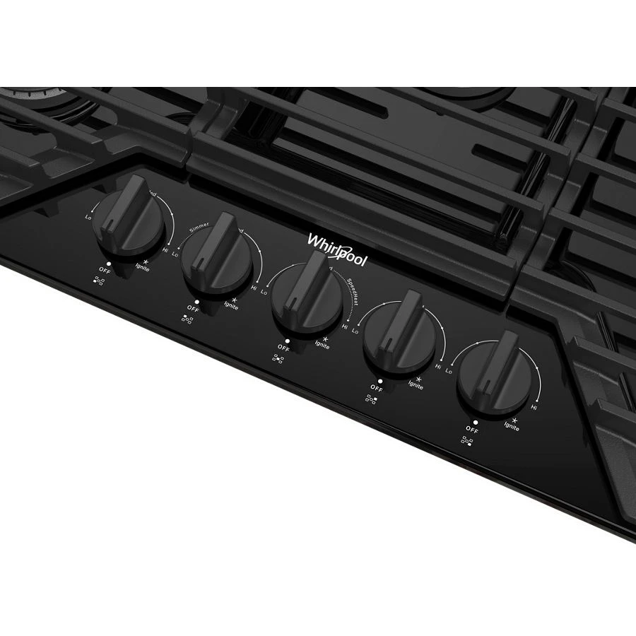 36-inch Gas Cooktop with EZ-2-Lift™ Hinged Cast-Iron Grates WCGK5036PB