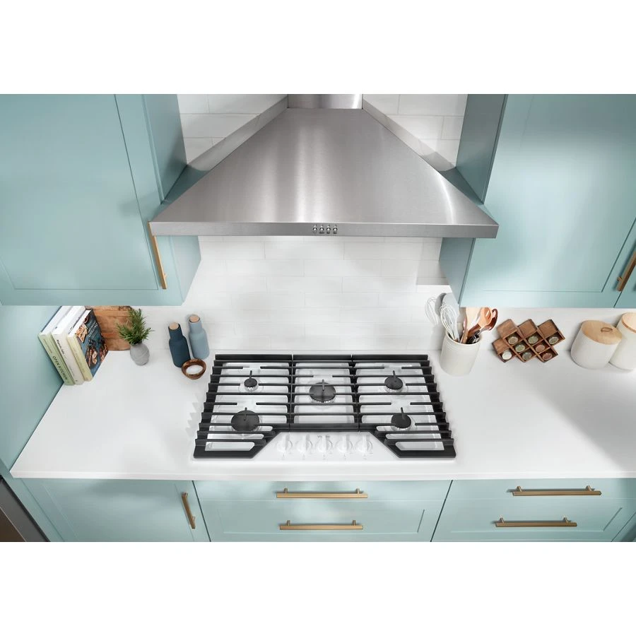 36-inch Gas Cooktop with EZ-2-Lift™ Hinged Cast-Iron Grates WCGK5036PW