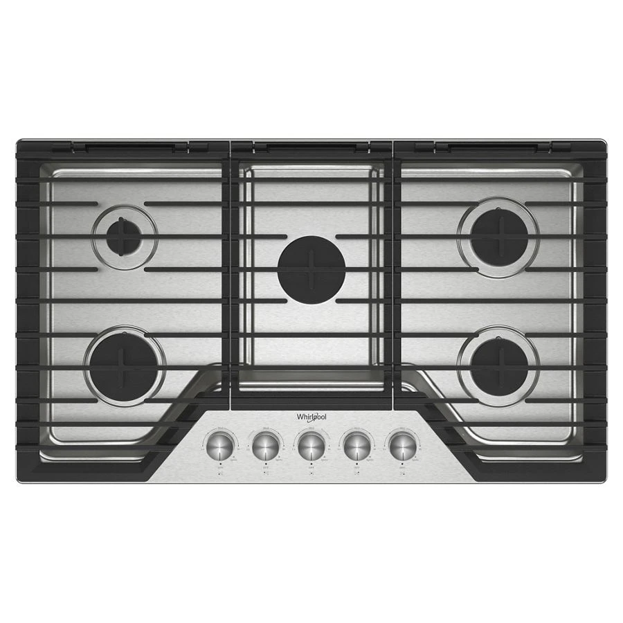 36-inch Gas Cooktop with 5 Burners and EZ-2-Lift™ Hinged Cast-Iron Grates WCGK7036PS