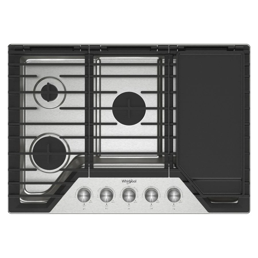 30-inch Gas Cooktop with 5 Burners and EZ-2-Lift™ Hinged Cast-Iron Grates and Griddle WCGK7530PS