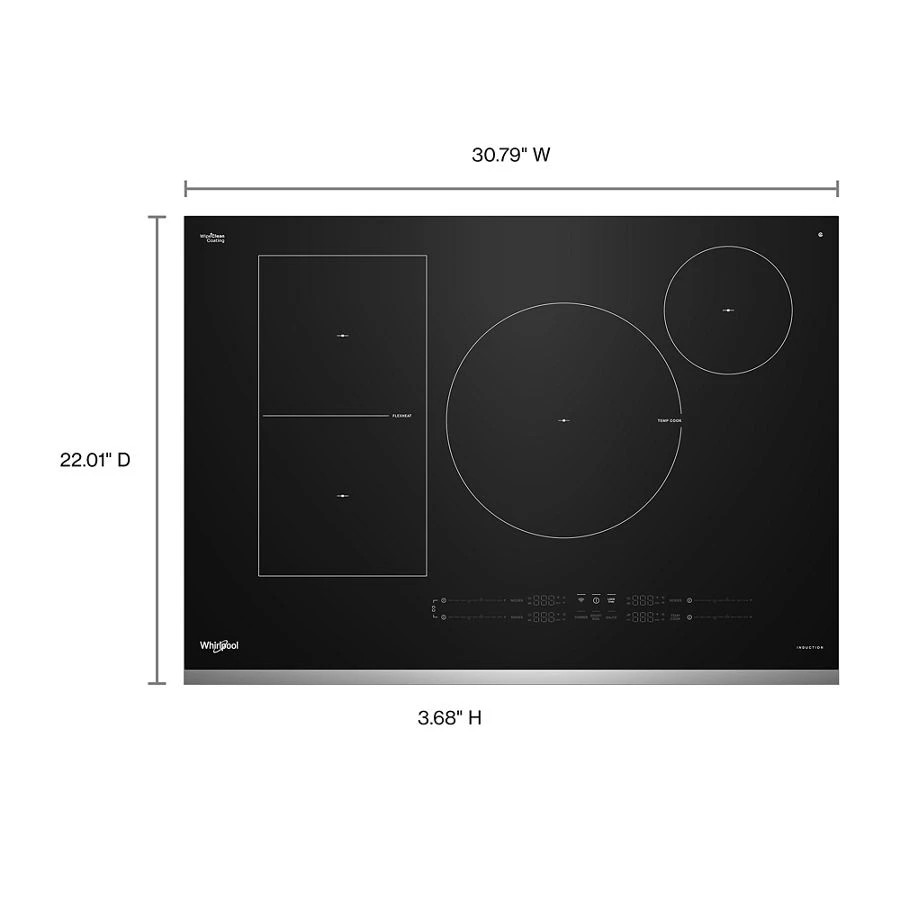 30" Intelligent Induction Cooktop with Temp Cook™ Technology and WipeClean™ Coating WCIT7530SS