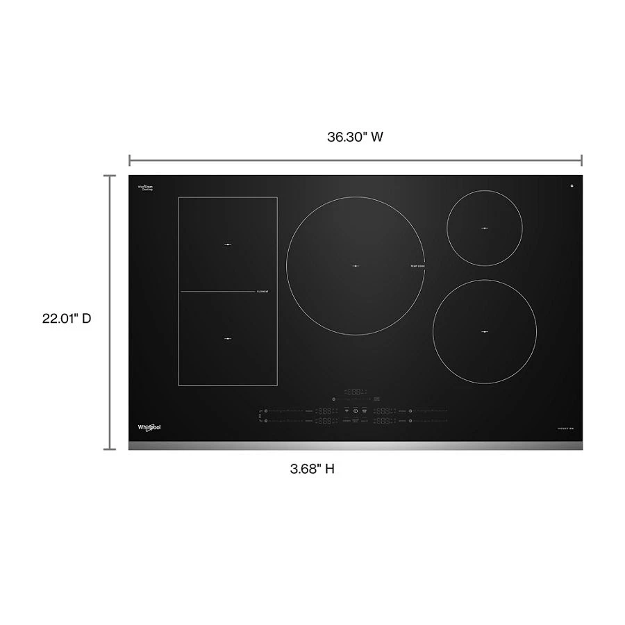 36" Intelligent Induction Cooktop with Temp Cook™ Technology and WipeClean™ Coating WCIT7536SS