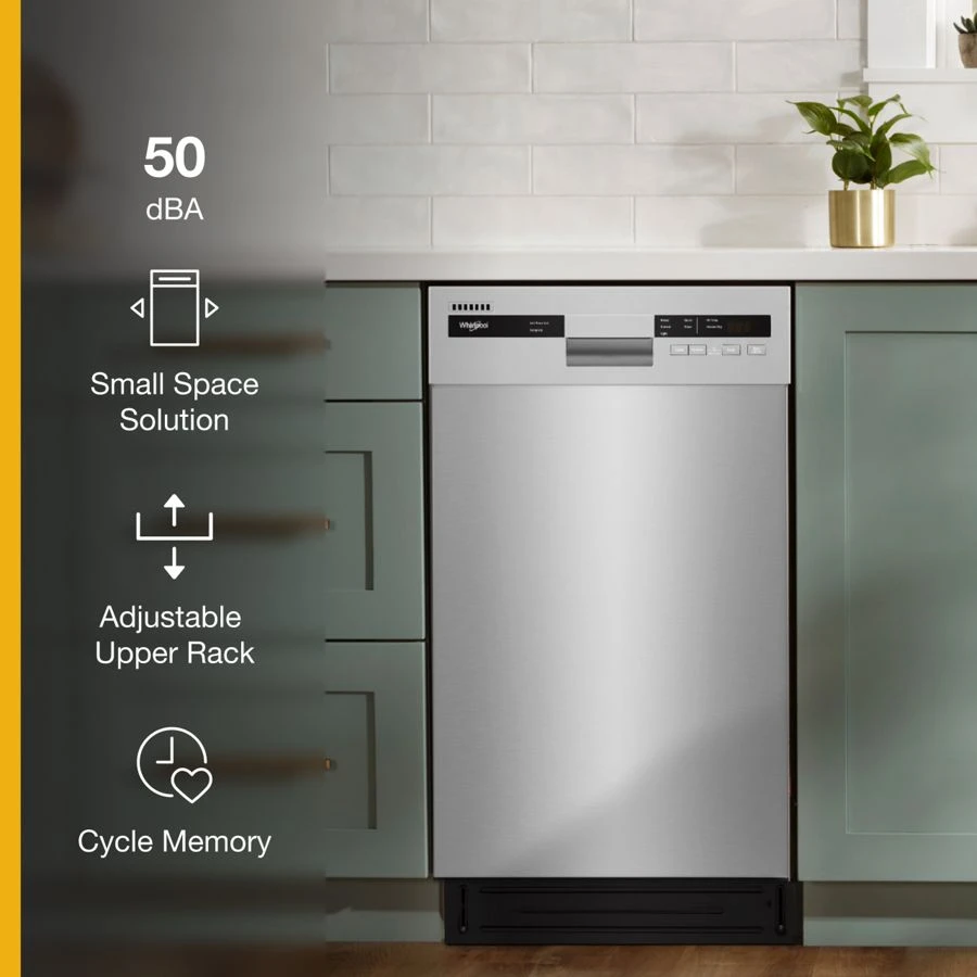 Small-Space Compact Dishwasher with Stainless Steel Tub WDF518SAHM