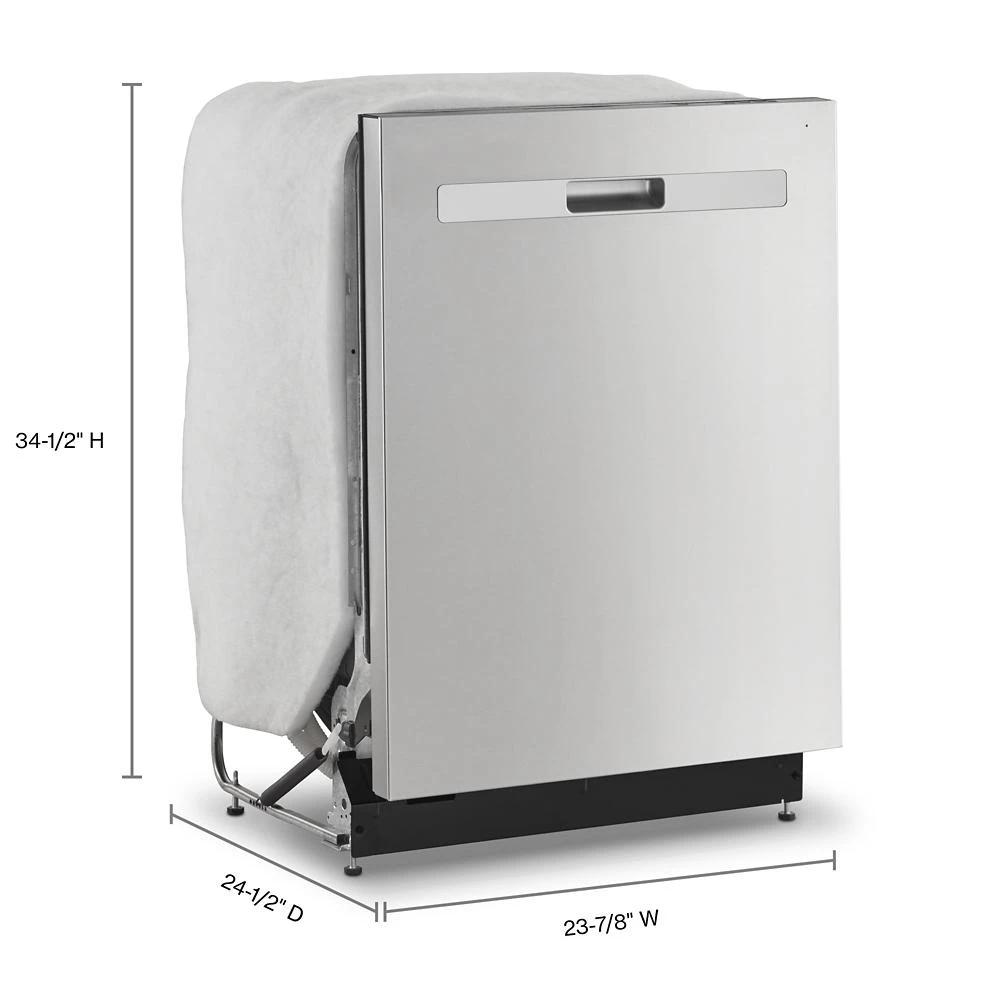 Quiet Dishwasher with 3rd Rack and Pocket Handle WDP730HAMZ