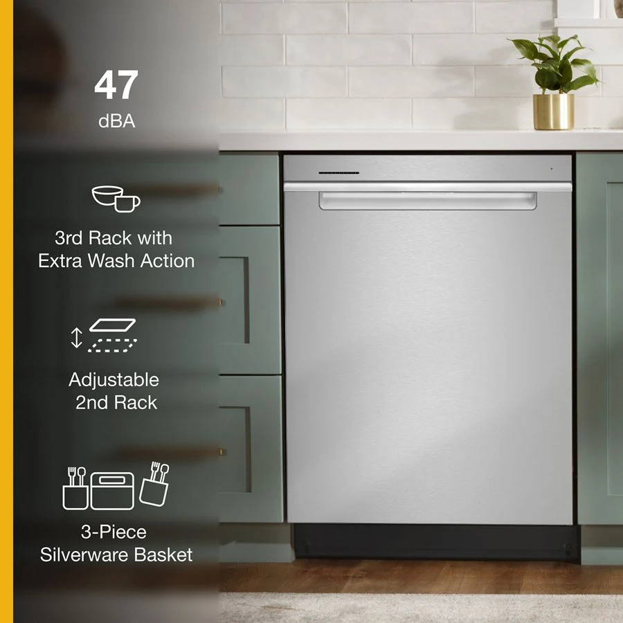 Pocket Handle Dishwasher with 3rd Rack & Large Capacity WDPA70SAMZ