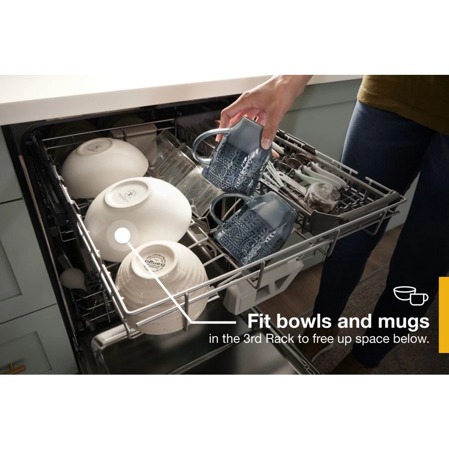 Pocket Handle Dishwasher with 3rd Rack & Large Capacity WDPA70SAMZ