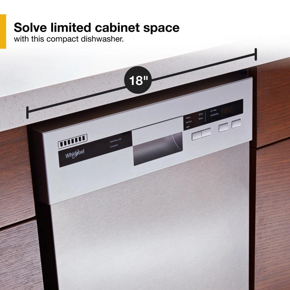 Small-Space Compact Dishwasher with Stainless Steel Tub WDPS5118PM