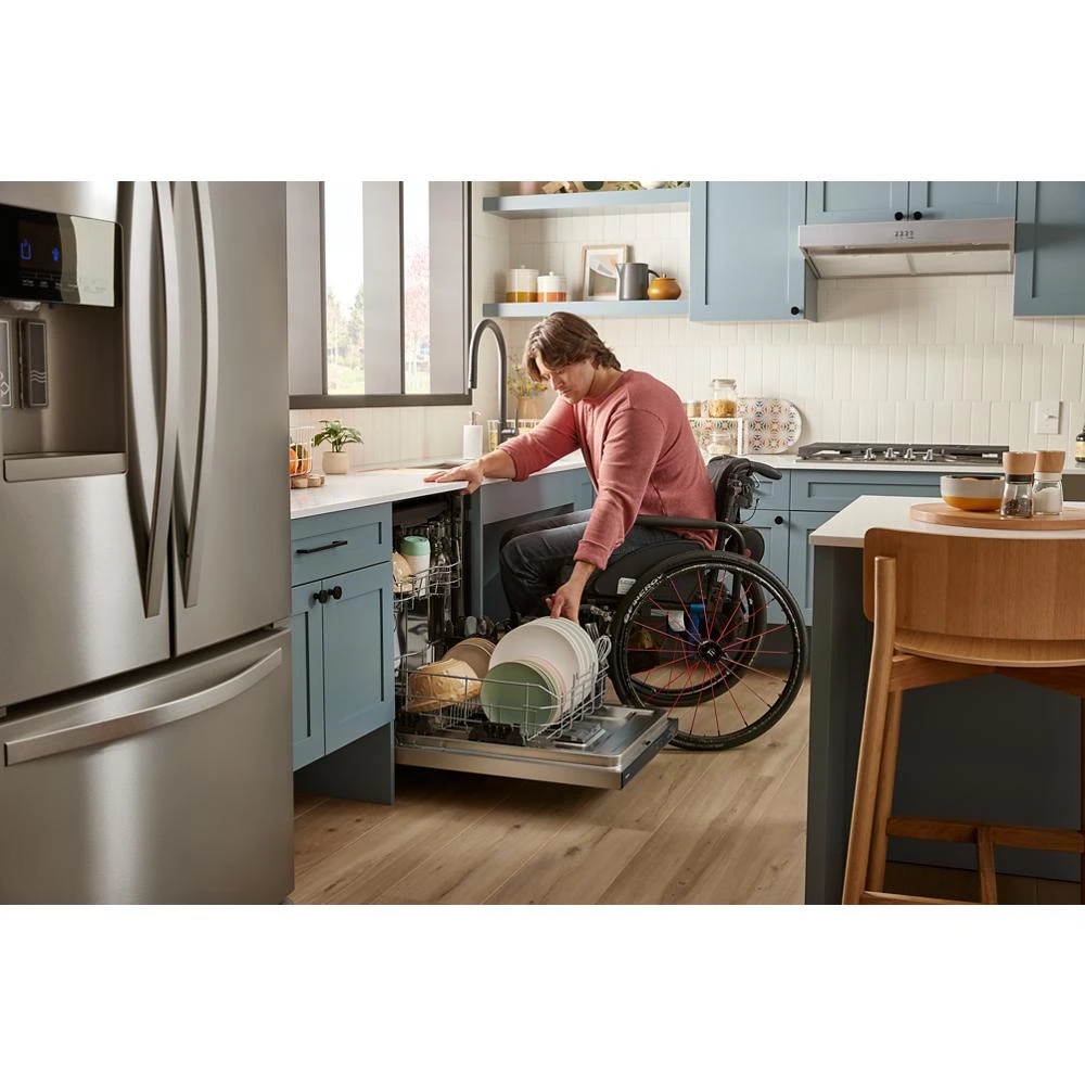 44 dBA ADA Compliant Dishwasher Flush with Cabinets with 3rd Rack WDT550SAPB