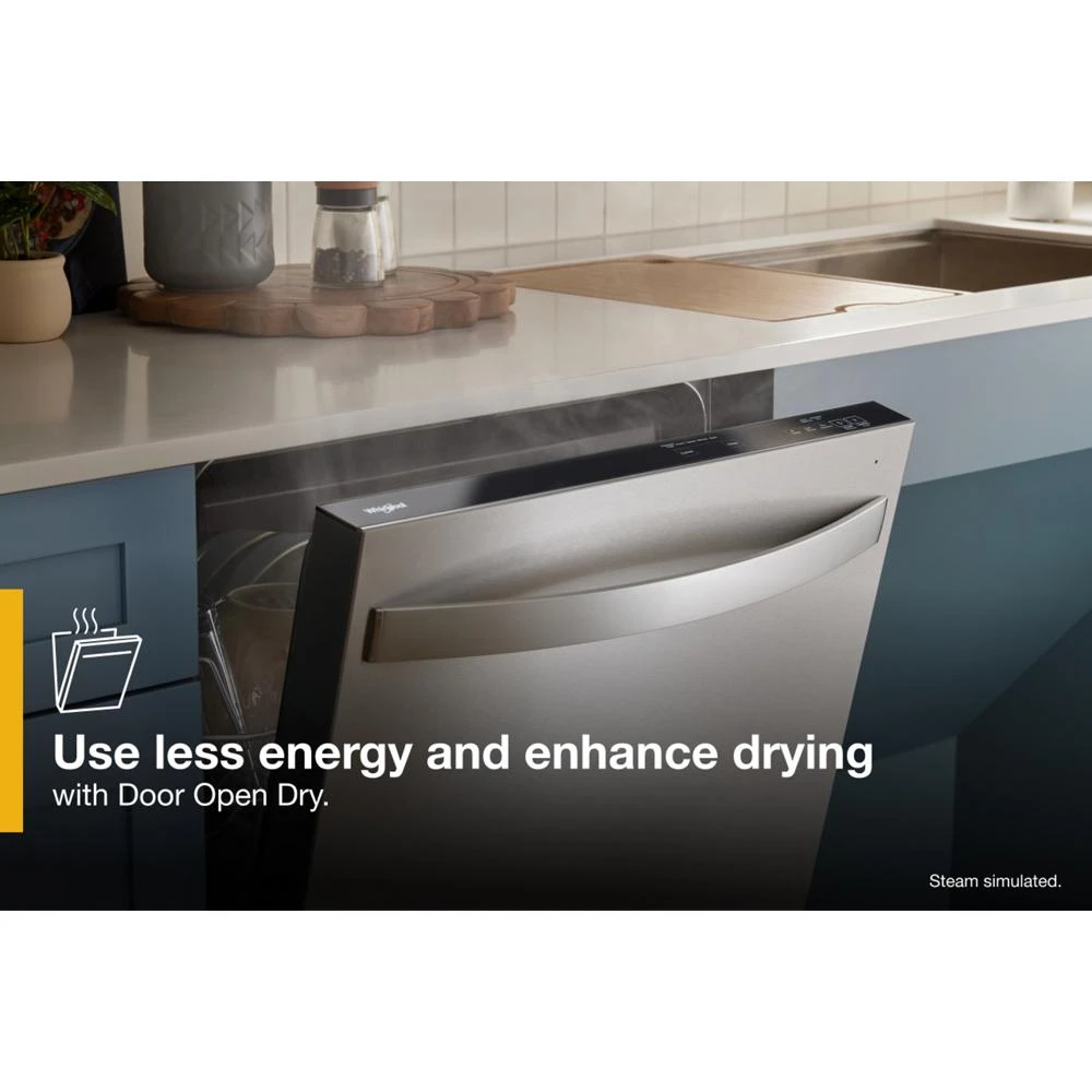 44 dBA ADA Compliant Dishwasher Flush with Cabinets with 3rd Rack WDT550SAPB