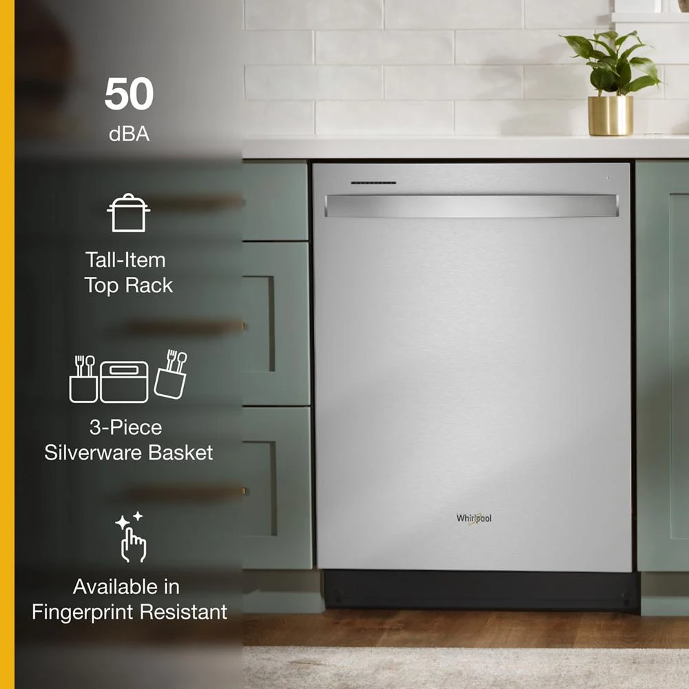 24” Stainless Steel Dishwasher with AI Intelligent Wash and Tall Top Rack WDT740SALZ
