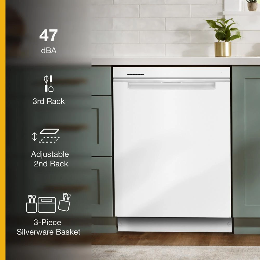 24” Stainless Steel Dishwasher with AI Intelligent Wash - 47 dBA WDTA50SAKW