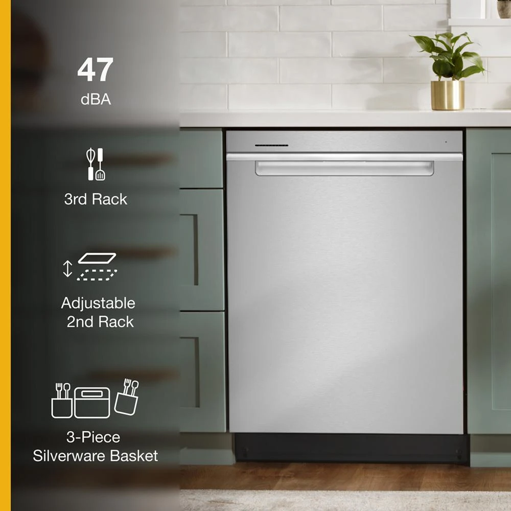 24” Stainless Steel Dishwasher with AI Intelligent Wash - 47 dBA WDTA50SAKZ