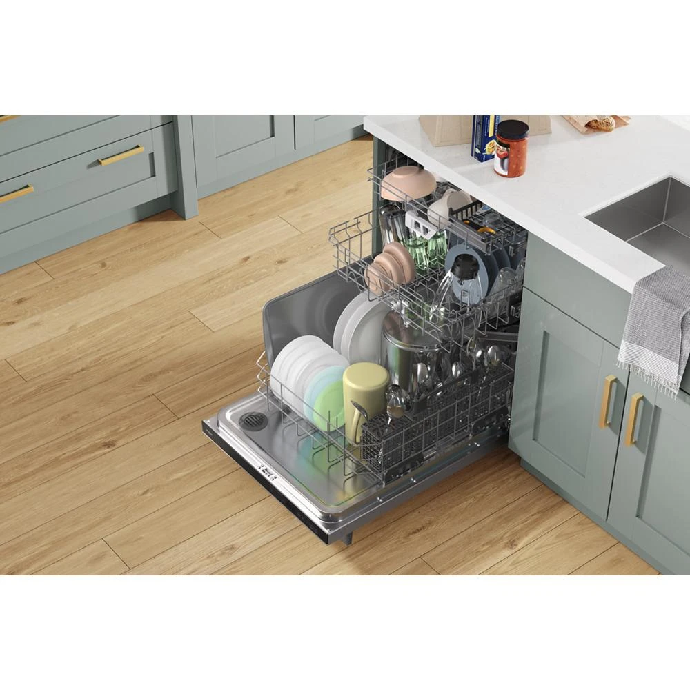Fingerprint Resistant Quiet Dishwasher with 3rd Rack & Large Capacity WDTA80SAKZ