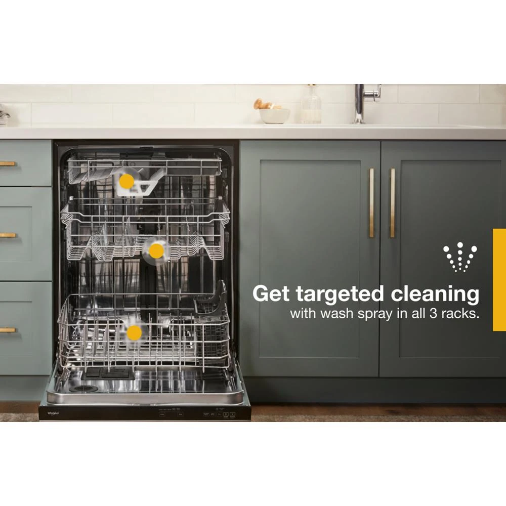 Fingerprint Resistant Quiet Dishwasher with 3rd Rack & Large Capacity WDTA80SAKZ