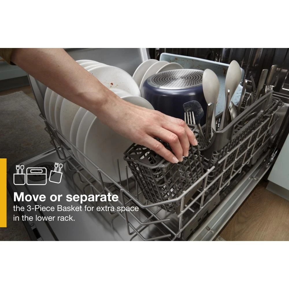 Fingerprint Resistant Quiet Dishwasher with 3rd Rack & Large Capacity WDTA80SAKZ