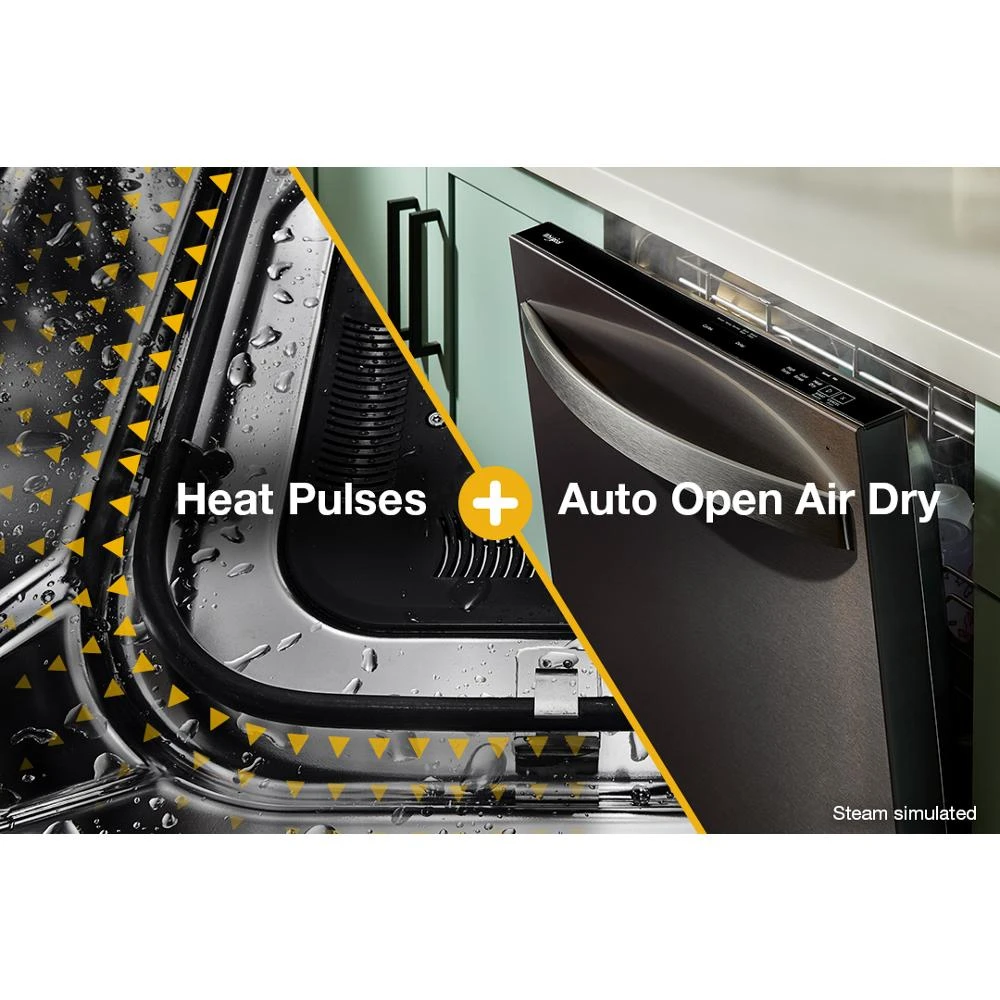 24-Inch Top Control Dishwasher with Total Coverage Wash and Auto Open Air Dry in Fingerprint Resistant Stainless Steel WDTS8024SV