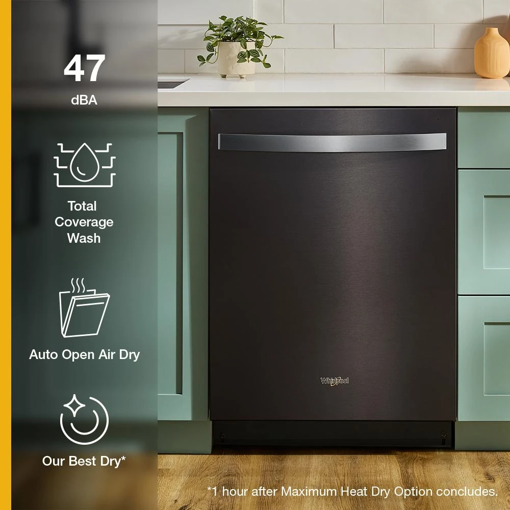 24-Inch Top Control Dishwasher with Total Coverage Wash and Auto Open Air Dry in Fingerprint Resistant Stainless Steel WDTS8024SV