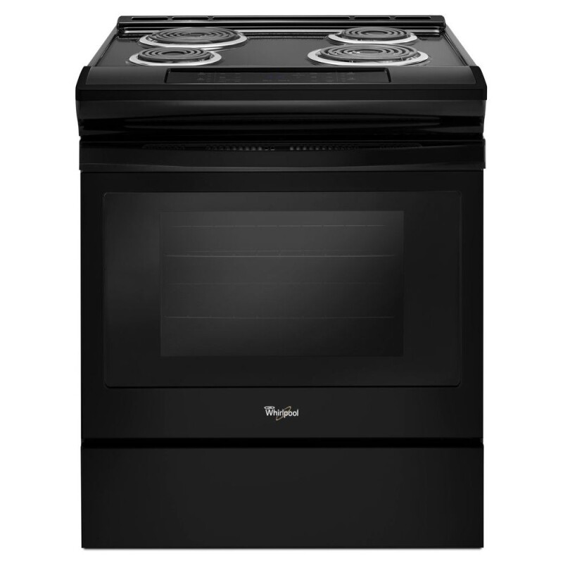 Whirlpool 4.8 cu. ft. Guided Electric Front Control Coil Range Black WEC310S0FB Picture 1