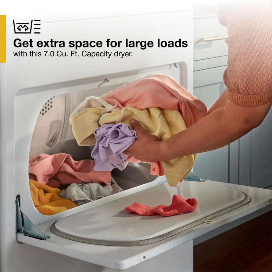 7.0 Cu. Ft. Top Load Electric Moisture Sensing Dryer WED5010LW