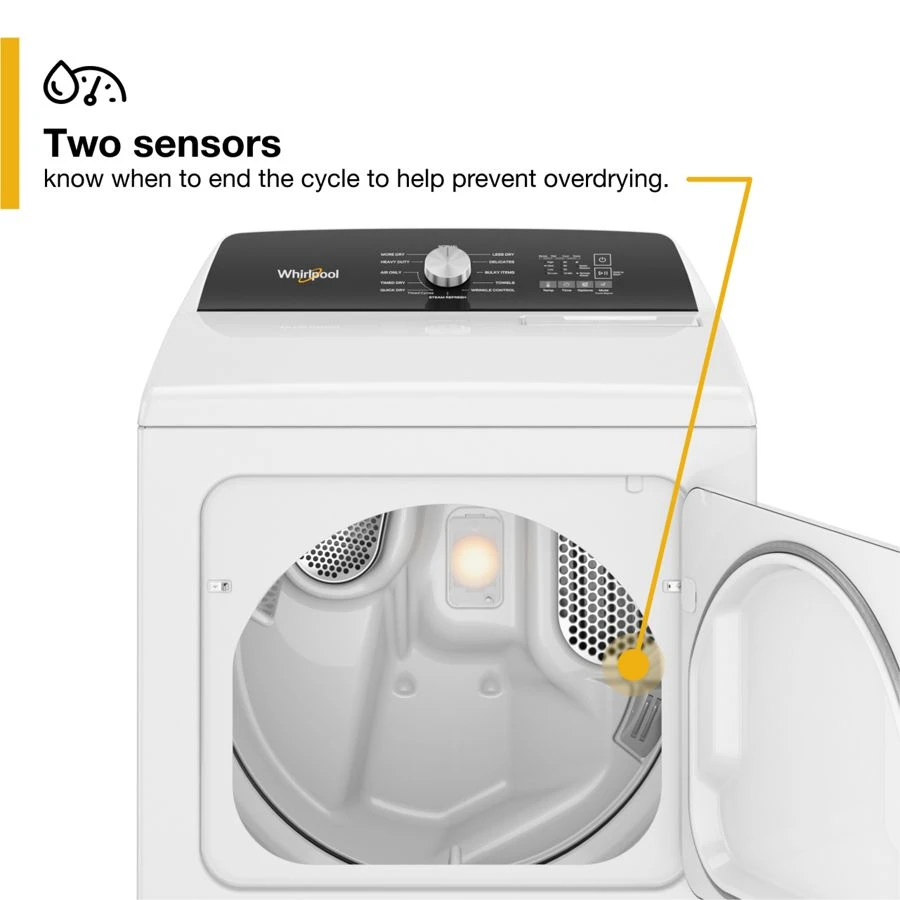 7.0 Cu. Ft. Top Load Electric Moisture Sensing Dryer with Steam WED5050LW