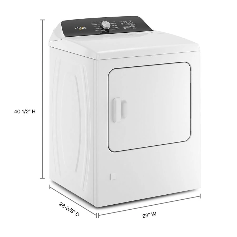 7.0 Cu. Ft. Top Load Electric Moisture Sensing Dryer with Steam WED5050LW