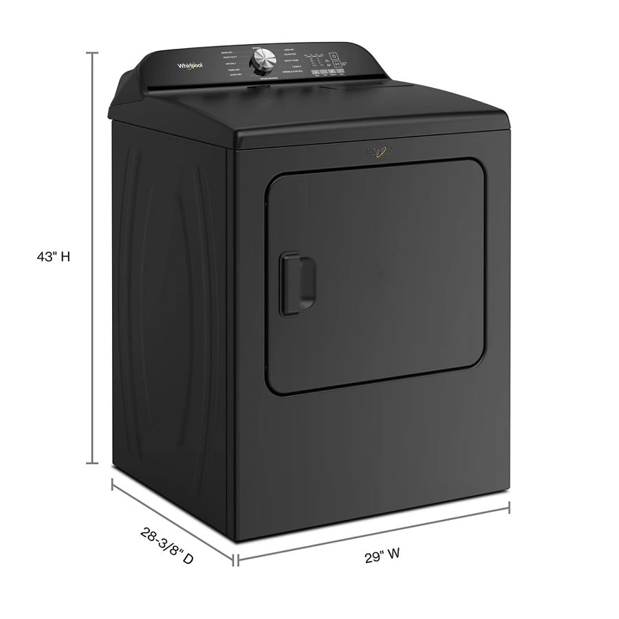 7.0 Cu. Ft. Whirlpool® Top Load Electric Dryer with Moisture Sensor WED6150PB