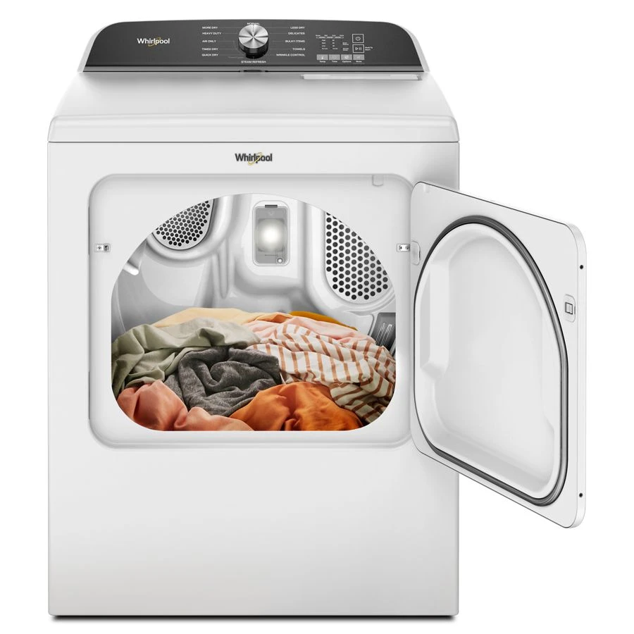 7.0 Cu. Ft. Whirlpool® Top Load Electric Dryer with Moisture Sensor WED6150PW