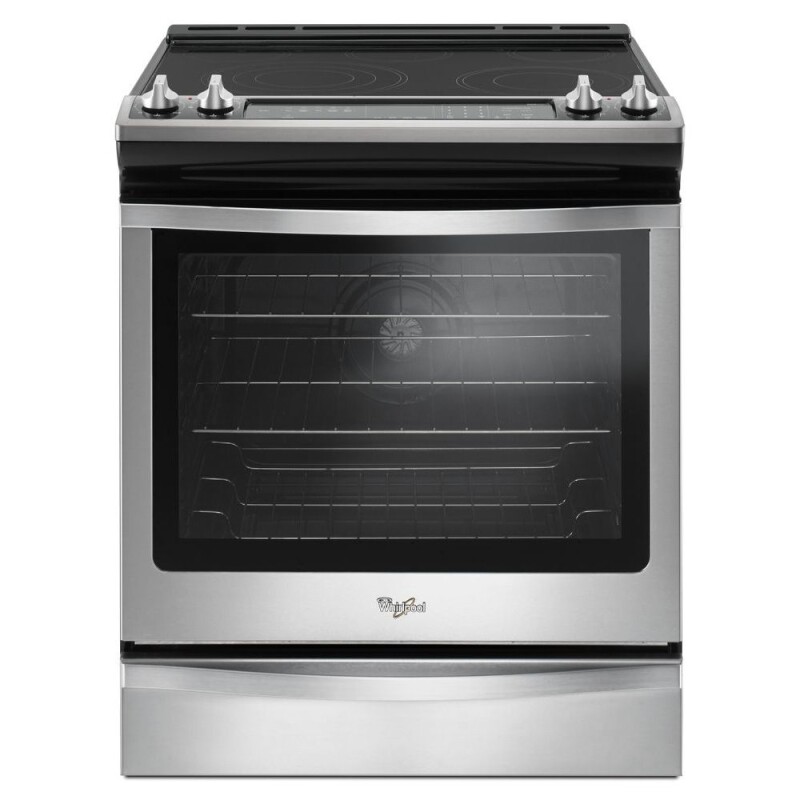 Whirlpool 6.4 Cu. Ft. Slide-In Electric Range with True Convection Black-on-Stainless WEE745H0FS Picture 1