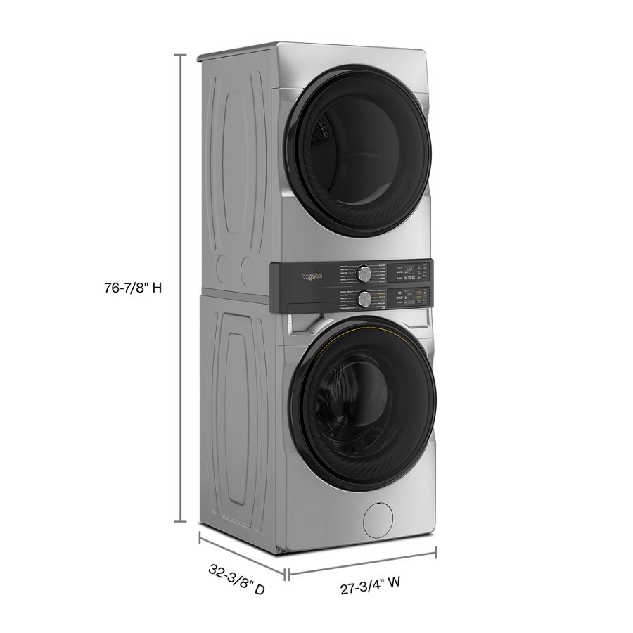 Smart ENERGY STAR® Front Load Laundry Tower with UV Clean Technology & FreshFlowTM Vent System 4.5 cu. ft. Washer & 7.4 cu. ft. Electric Dryer WEF5727TR