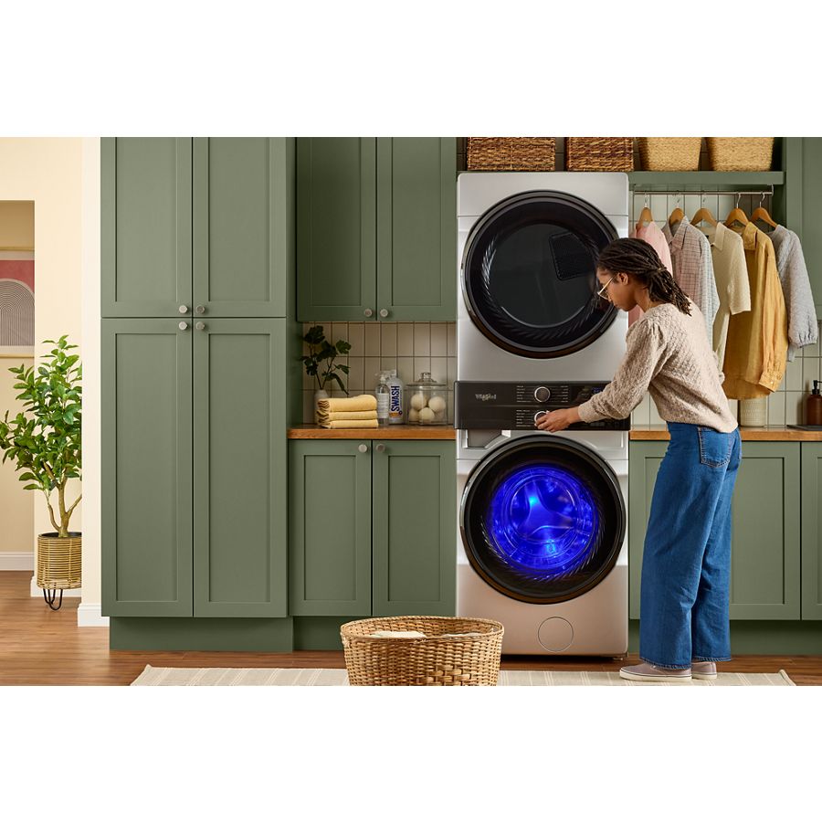 Smart ENERGY STAR® Front Load Laundry Tower with UV Clean Technology & FreshFlowTM Vent System 4.5 cu. ft. Washer & 7.4 cu. ft. Electric Dryer WEF5727TR