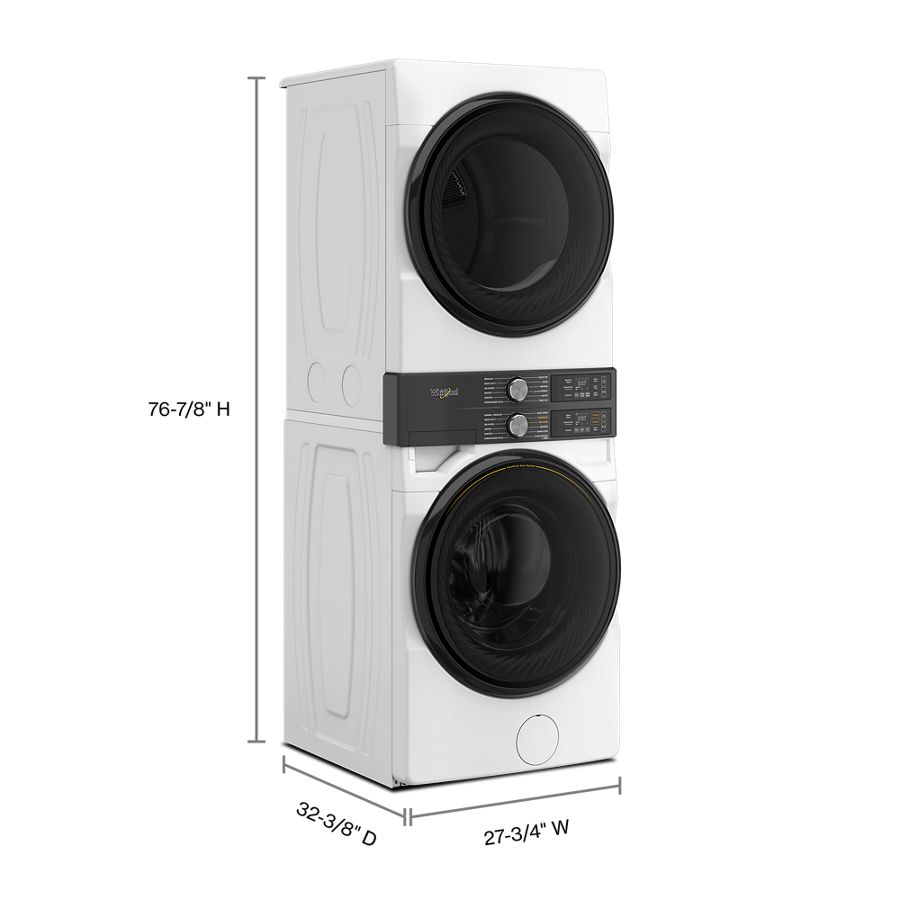 4.5 Cu. Ft. Smart Energy Star® Front Load Washer & 7.4 Cu. Ft. Electric Dryer Laundry Tower With Freshflowtm Vent System & Uv Clean Technology WEF5727TW