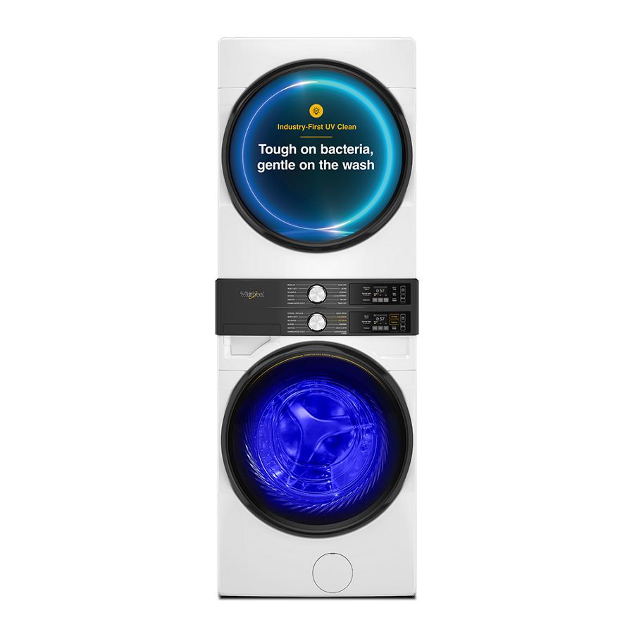 4.5 Cu. Ft. Smart Energy Star® Front Load Washer & 7.4 Cu. Ft. Electric Dryer Laundry Tower With Freshflowtm Vent System & Uv Clean Technology WEF5727TW