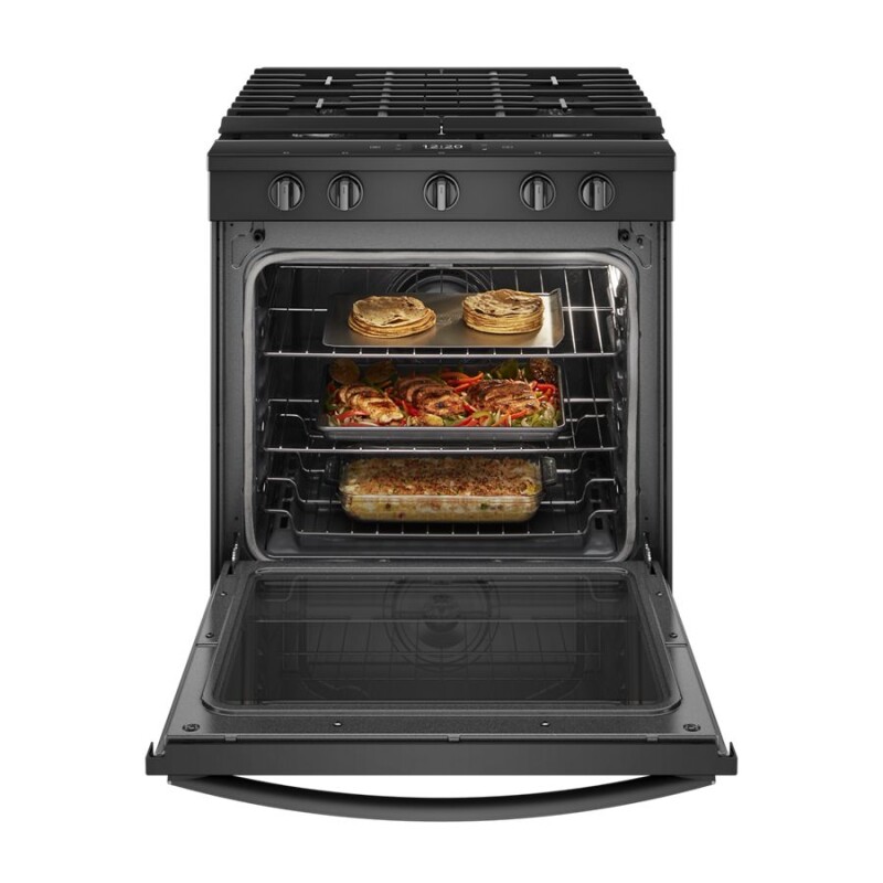 Whirlpool 5.8 cu. ft. Smart Slide-in Gas Range with Air Fry, when Connected Black WEG750H0HB Picture 1