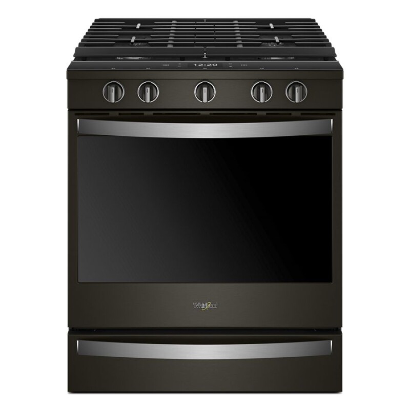 Whirlpool 5.8 cu. ft. Smart Slide-in Gas Range with Air Fry, when Connected Black Stainless WEG750H0HV Picture 1