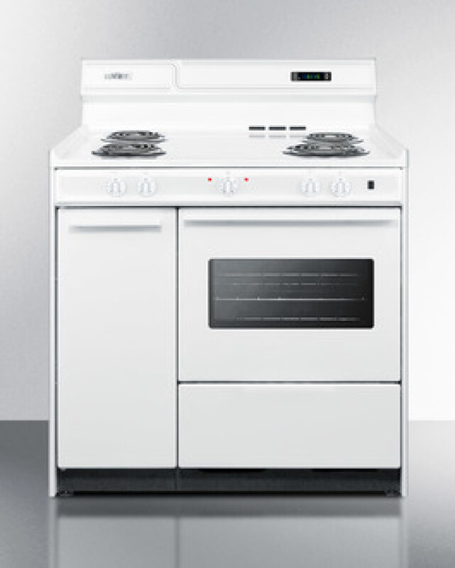 Summit 36" Wide Electric Coil Top Range White WEM430KW Picture 1