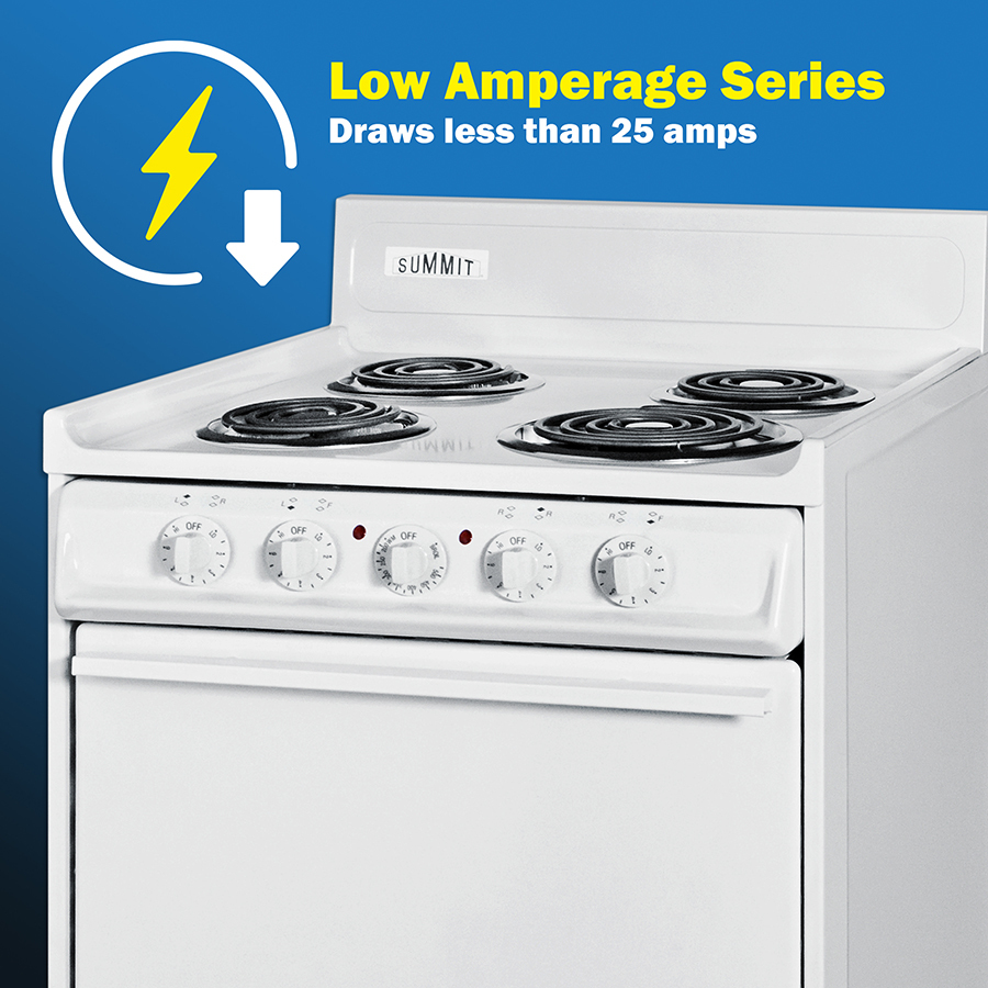 24" Wide Electric Coil Top Range WEM6171Q