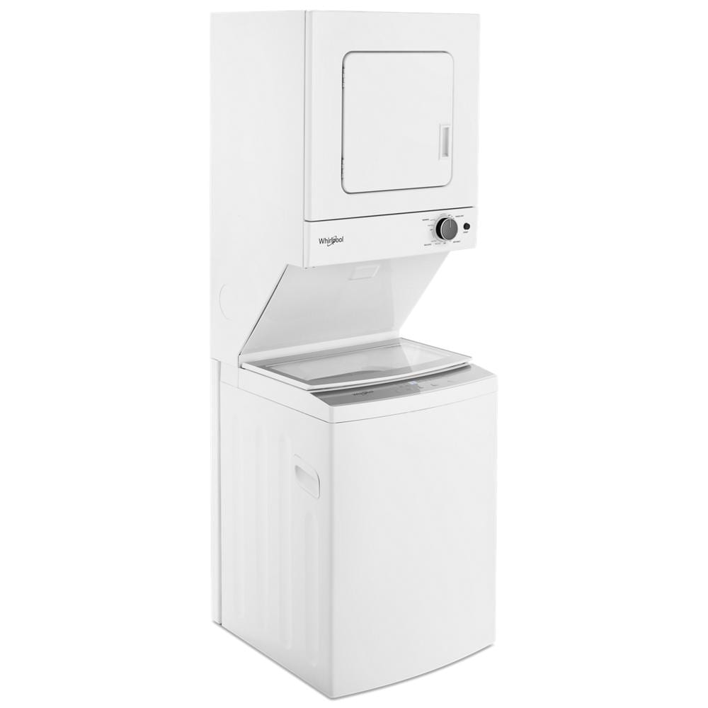 Whirlpool 1.6 cu.ft, 120V/20A Electric Stacked Laundry Center with 6 Wash cycles and Wrinkle Shield White WET4124HW Picture 1