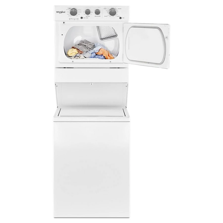 3.5 cu.ft Long Vent Electric Stacked Laundry Center 9 Wash cycles and AutoDry™ WETLV27HW