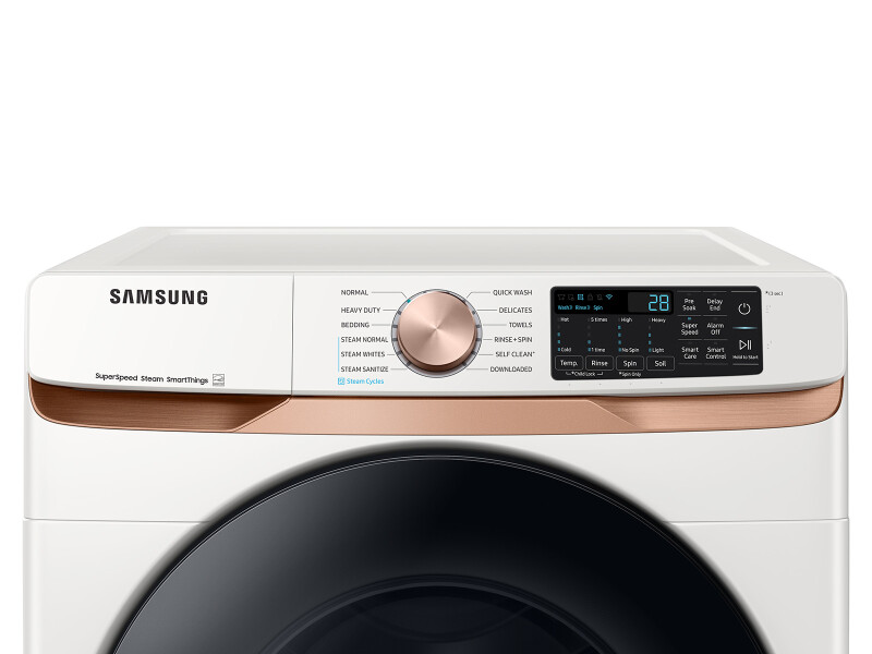 5.0 cu. ft. Extra Large Capacity Smart Front Load Washer with Super Speed Wash and Steam in Ivory WF50BG8300AEUS